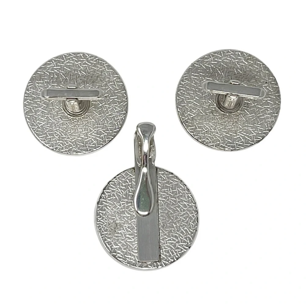 Vintage Hickok Silver Tone Leaning Tower of Pisa Cufflinks Tie Clip